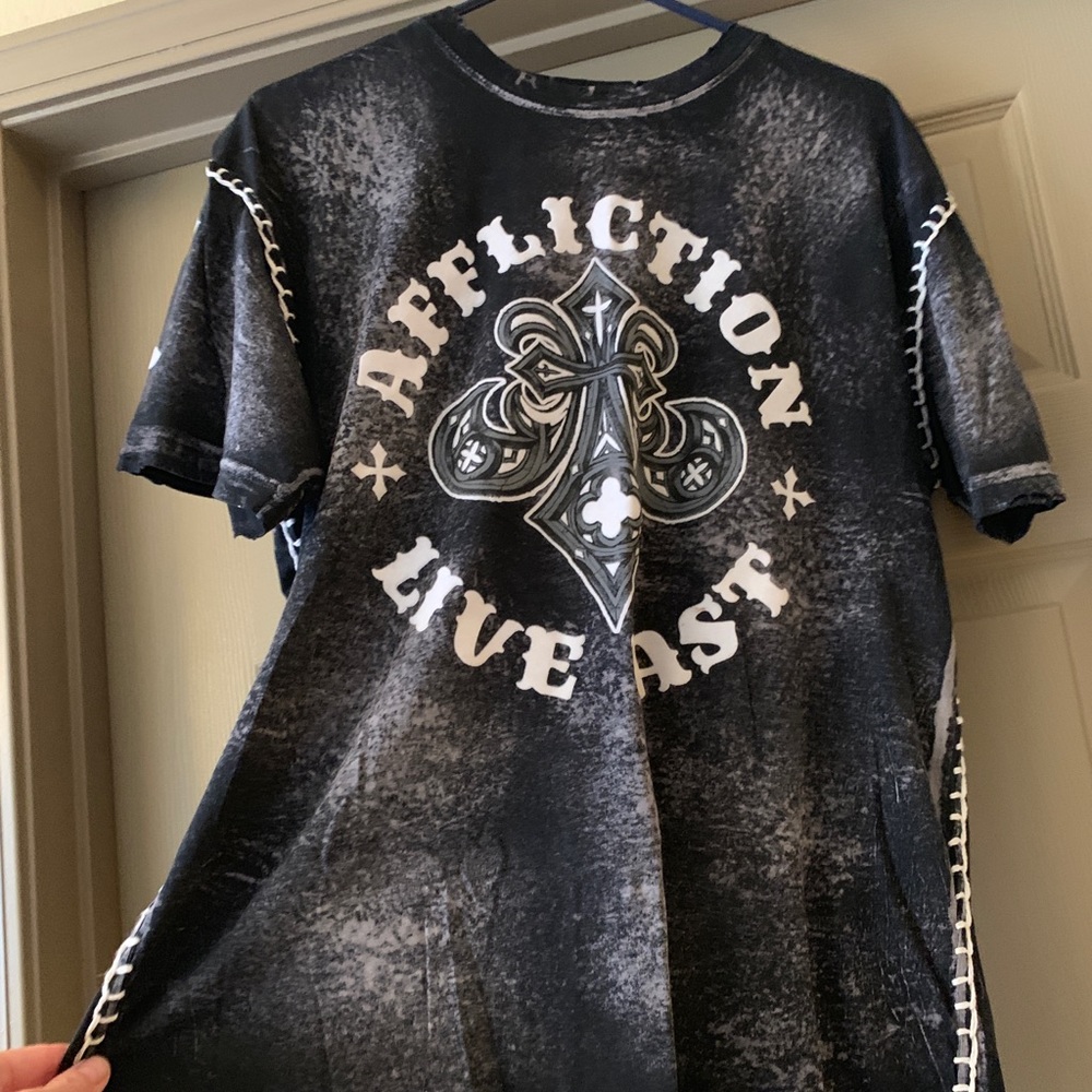 Men’s blue-ish  Affliction shirt (gently used)